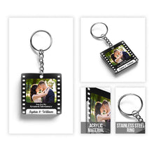 Custom Photo All Because Two People Swiped Right - Memorial Keychain - Gift For Couples Personalized Custom Keychain