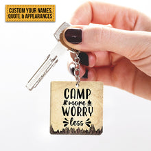 Personalized Custom Keychain Husband And Wife Camping Partners For Life - Gift For Camping Lovers