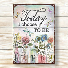 Choose Happiness: Inspirational Garden Metal Sign for Home Wall Decor