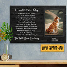 Custom Photo I Thought Of You Today But That Is Nothing New Dog Horizontal Canvas Poster Framed Print Personalized Dog Memorial Gift For Dog Lovers