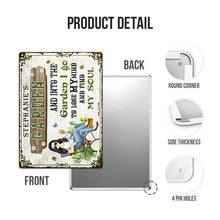 And Into The Garden I Go Gardening Girl - Garden Sign - Personalized Custom Classic Metal Signs