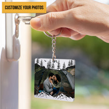 Custom Photo - Personalized Custom Keychain Life Is An Adventure With You - Upload Image, Gift For Camping Couples - Personalized Camping Keychain