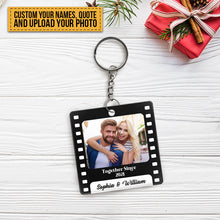 Custom Photo All Because Two People Swiped Right - Memorial Keychain - Gift For Couples Personalized Custom Keychain