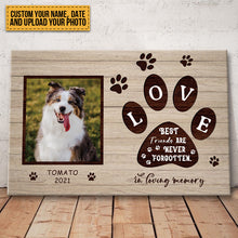 Best Friends Are Never Forgotten - Memorial Canvas - Personalized Custom Canvas Wall Art