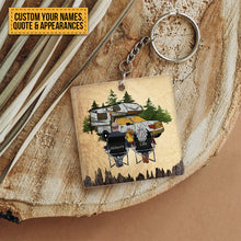 Personalized Custom Keychain Husband And Wife Camping Partners For Life - Gift For Camping Lovers