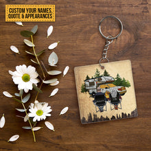 Personalized Custom Keychain Husband And Wife Camping Partners For Life - Gift For Camping Lovers