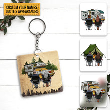 Personalized Custom Keychain Husband And Wife Camping Partners For Life - Gift For Camping Lovers