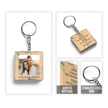 Custom Photo - God Blessed The Broken Road That Led Me Straight To You - Customized Keychain Gift - Couple Gift