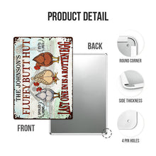 Personalized Chicken Fluffy Butt Hut Nuggets Customized Classic Metal Signs, Chicken Signs