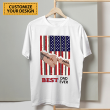 Best Dad Ever - Gift For Father - Personalized Back/White/Gray Printed Shirt