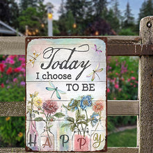 Choose Happiness: Inspirational Garden Metal Sign for Home Wall Decor