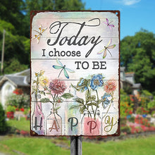 Choose Happiness: Inspirational Garden Metal Sign for Home Wall Decor