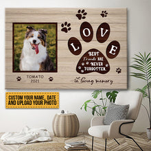 Best Friends Are Never Forgotten - Memorial Canvas - Personalized Custom Canvas Wall Art