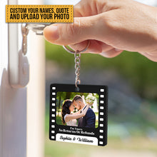 Custom Photo All Because Two People Swiped Right - Memorial Keychain - Gift For Couples Personalized Custom Keychain