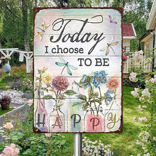 Choose Happiness: Inspirational Garden Metal Sign for Home Wall Decor