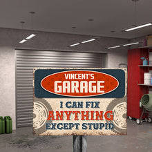 Garage Sign - I Can Fix Anything - Auto Mechanic Garage Gift For Dad And Grandpa - Personalized Custom Classic Metal Signs