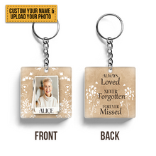 Custom Photo - Personalized Custom Keychain Always Loved, Never Forgotten, Forever Missed - Upload Image, Acrylic Keychain
