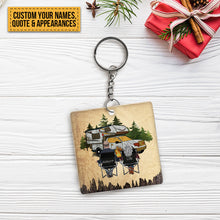 Personalized Custom Keychain Husband And Wife Camping Partners For Life - Gift For Camping Lovers
