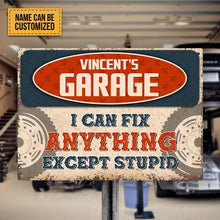 Garage Sign - I Can Fix Anything - Auto Mechanic Garage Gift For Dad And Grandpa - Personalized Custom Classic Metal Signs